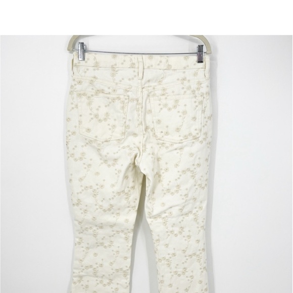 J. Crew 10" Demi Boot Crop Jeans Eyelet Embroidery 28 Cream Beige Raw Hem Spring - Picture 3 of 4